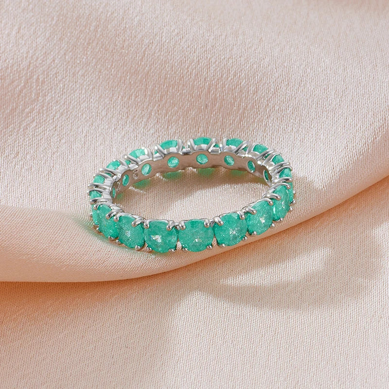 Kinel novo esmeralda corte redondo zircão anel para mulheres luxo tibetano prata promessa anel de casamento jóias presentes do dia dos namorados