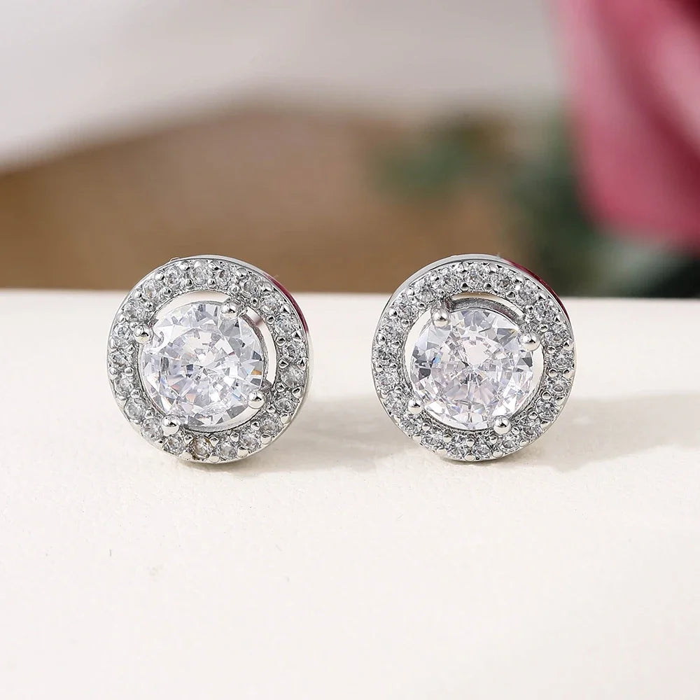 Boucles d'oreilles en zircone brillante