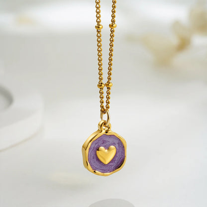 Punk geométrico irregular esmalte colorido pedra natural pingente colar para mulheres de aço inoxidável cruz coração opala gargantilha presentes