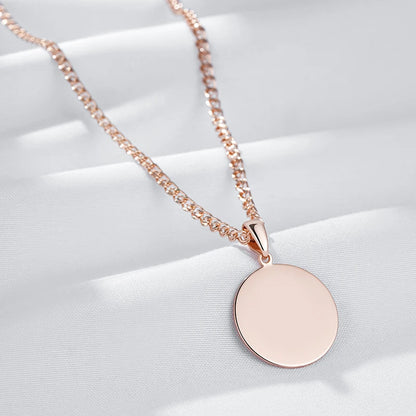 Kinel moda quente brilhante pingente colar para mulher 585 cor de ouro rosa simples acessórios redondos alta qualidade diariamente jóias finas