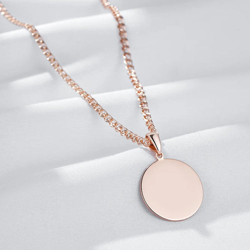 Kinel moda quente brilhante pingente colar para mulher 585 cor de ouro rosa simples acessórios redondos alta qualidade diariamente jóias finas