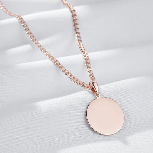 Kinel moda quente brilhante pingente colar para mulher 585 cor de ouro rosa simples acessórios redondos alta qualidade diariamente jóias finas