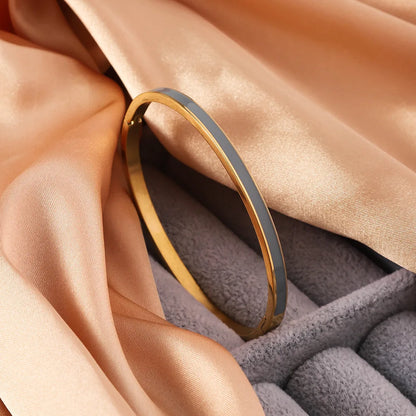 Pulseira de aço inoxidável quente edição estreita cor dourada gotejamento óleo colorido esmalte pulseira moda feminina fivela pulseira