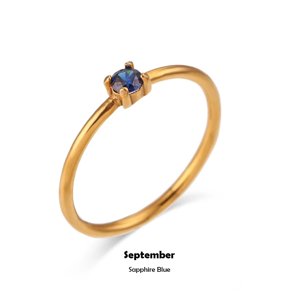 Birthstone Solitaire Ring