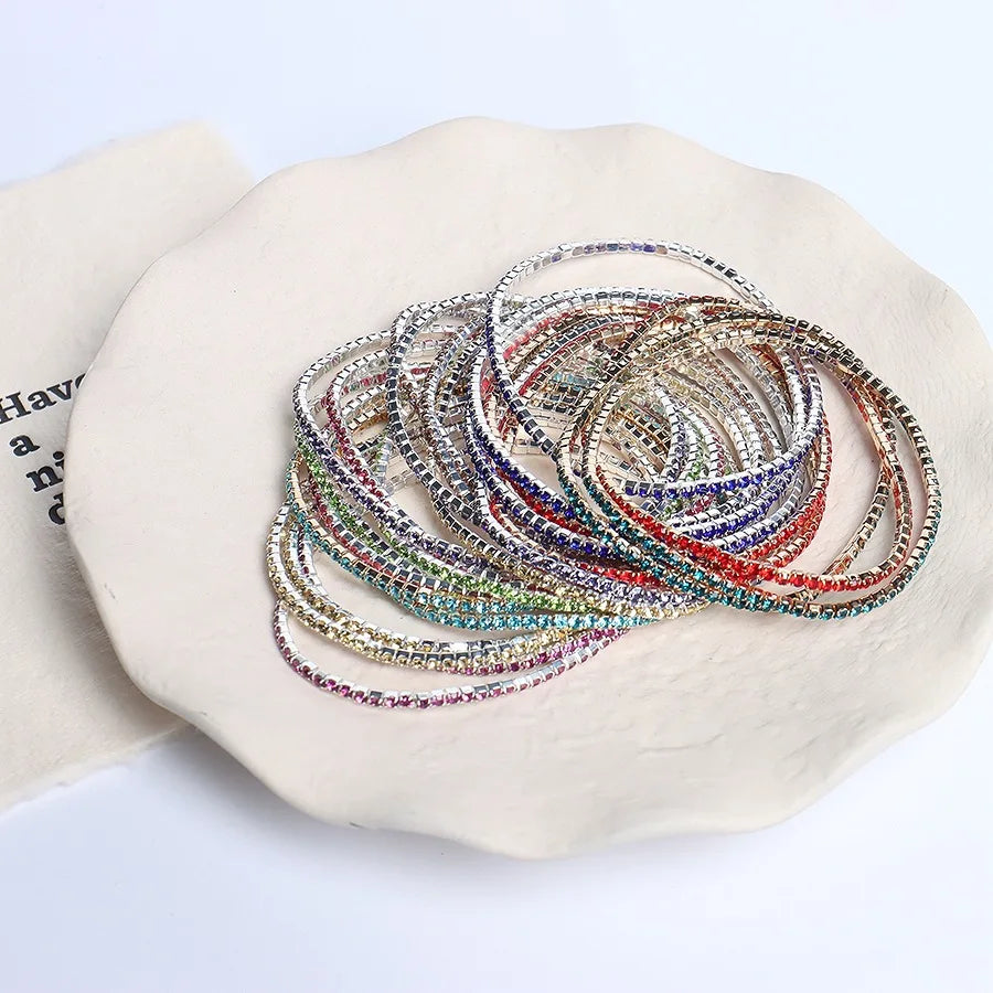 5 pçs moda cristal strass estiramento pulseira para mulheres pulseira elástica pulseiras de casamento diário feminino jóias acessórios