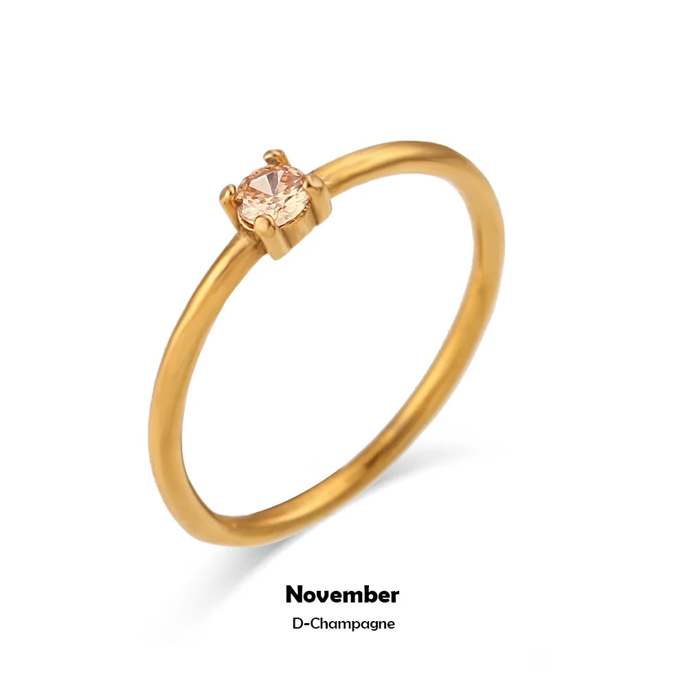 Birthstone Solitaire Ring