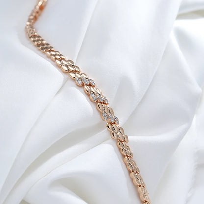 Kinel moda 585 rosa cor de ouro pulseira para mulheres luxo natural zircão noiva fino casamento diário jóias finas 2022 novo
