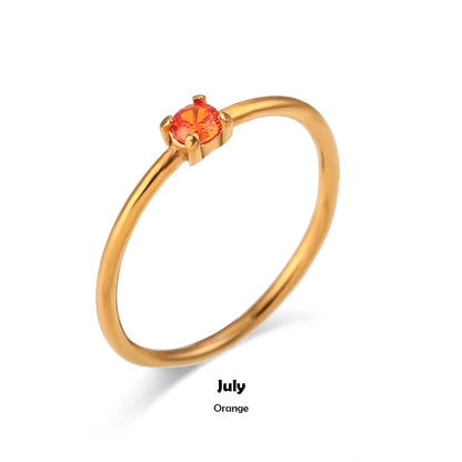 Birthstone Solitaire Ring