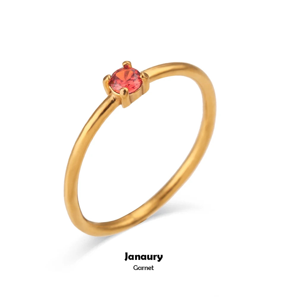 Birthstone Solitaire Ring