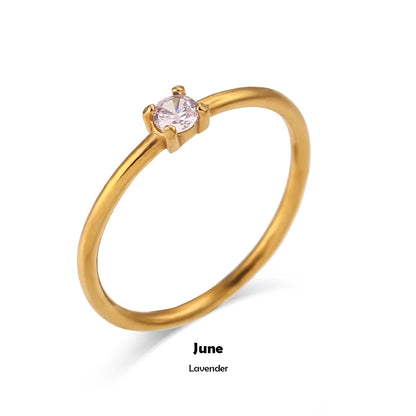 Birthstone Solitaire Ring