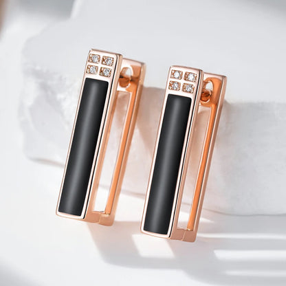 Kinel moda quente 585 cor de ouro rosa branco esmalte brincos para mulheres menina festa de casamento natural zircão eardrop jóias