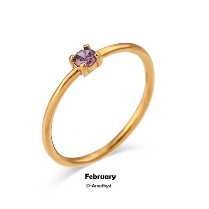 Birthstone Solitaire Ring