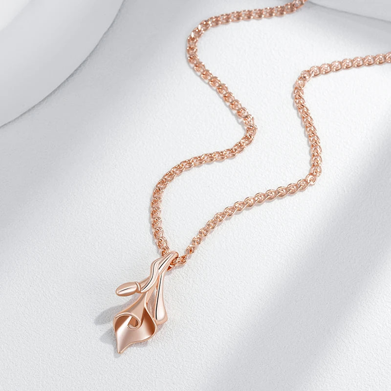 Kinel quente única flor étnica nupcial pingente colar para mulheres moda 585 cor de ouro rosa alta qualidade diariamente jóias finas