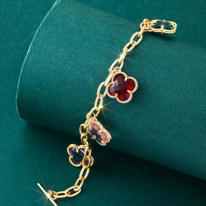 K-estilo de trevo simples e personalizado pulseira de trevo de quatro folhas design de nicho elegante e requintado joias de mão estilo floresta feminina espírito de fadas