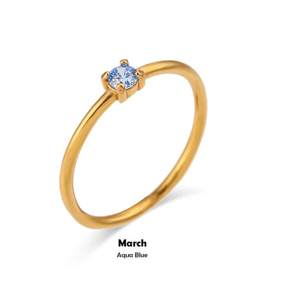 Birthstone Solitaire Ring