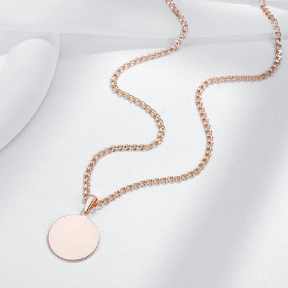 Kinel moda quente brilhante pingente colar para mulher 585 cor de ouro rosa simples acessórios redondos alta qualidade diariamente jóias finas