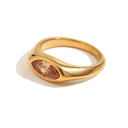 Golden Eye Zircon Ring