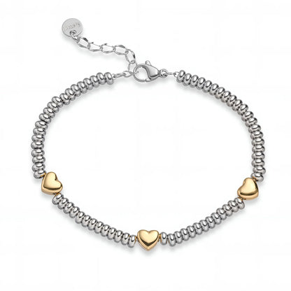 Newbuy venda quente não-desvanecimento jóias de aço inoxidável cor de ouro coração/estrela contas de prata charme pulseiras para mulher atacado