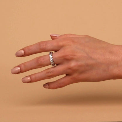 Shevalues feminino 14k banhado a ouro anéis oval zircônia cúbica amor anel eternidade anéis empilháveis para presente feminino jóias populares