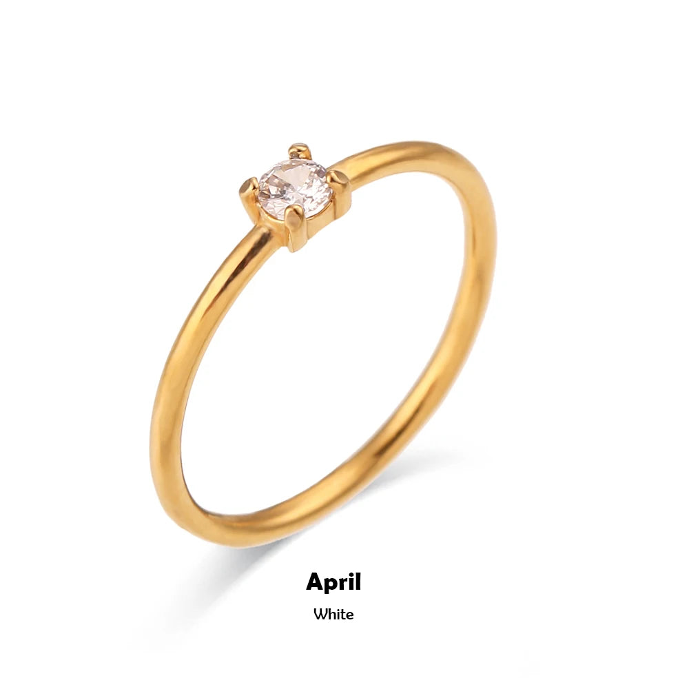 Birthstone Solitaire Ring
