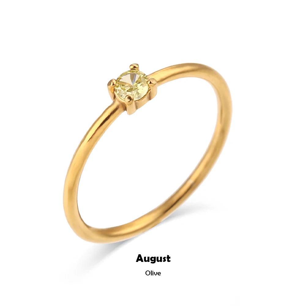 Birthstone Solitaire Ring