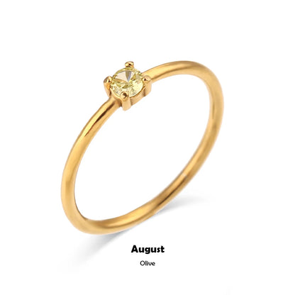 Birthstone Solitaire Ring