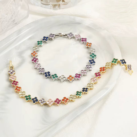 Rainbow Charm Zirconia Bracelet