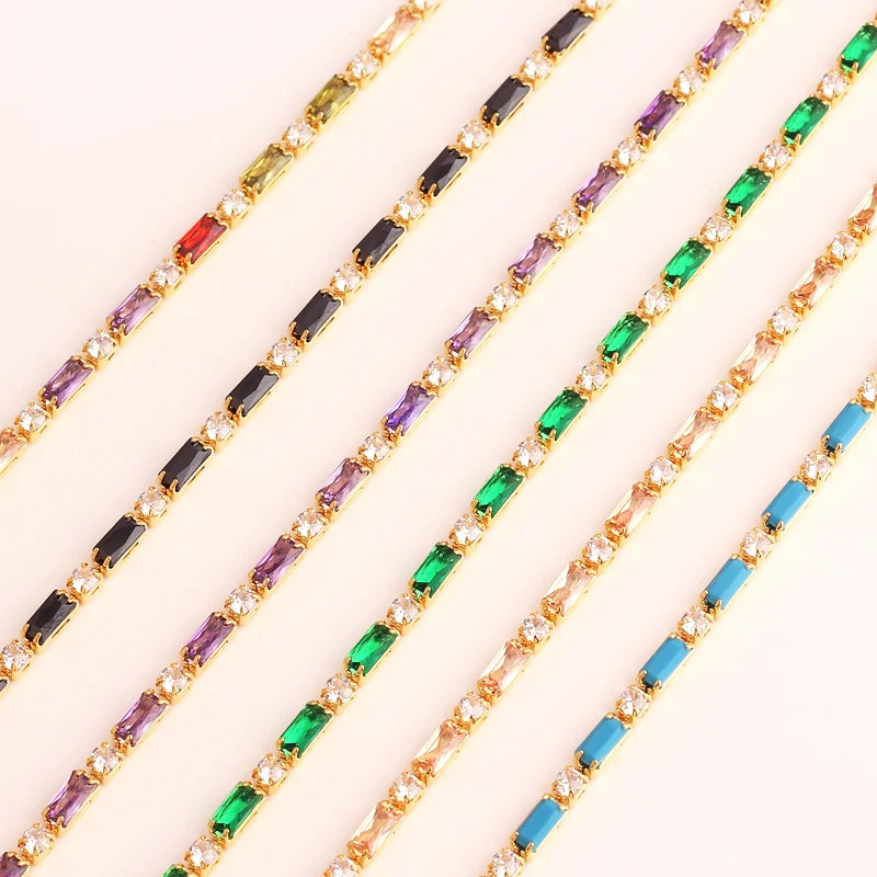 Luxo arco-íris gelado para fora zircão tênis cz pulseira feminina estiramento ajustável pulseira hippie acessórios de moda jóias presentes