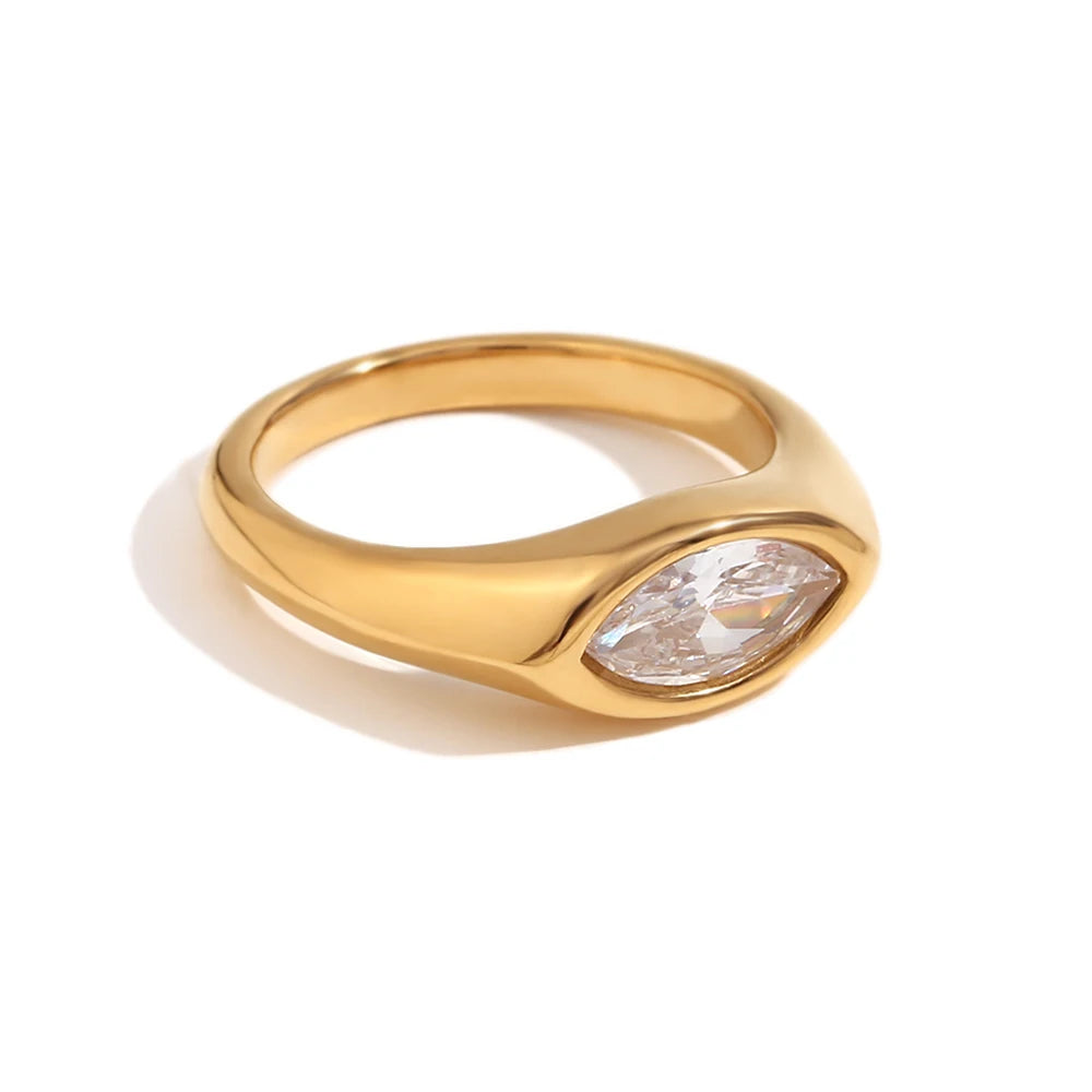 Golden Eye Zircon Ring
