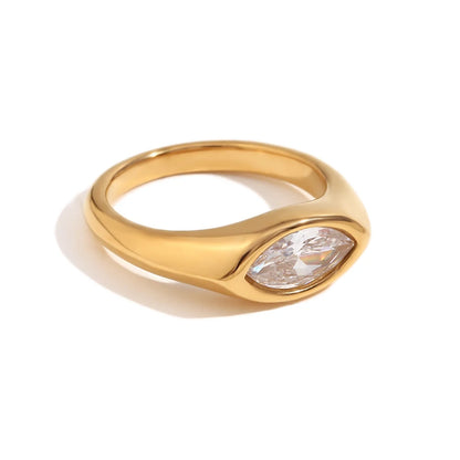 Golden Eye Zircon Ring