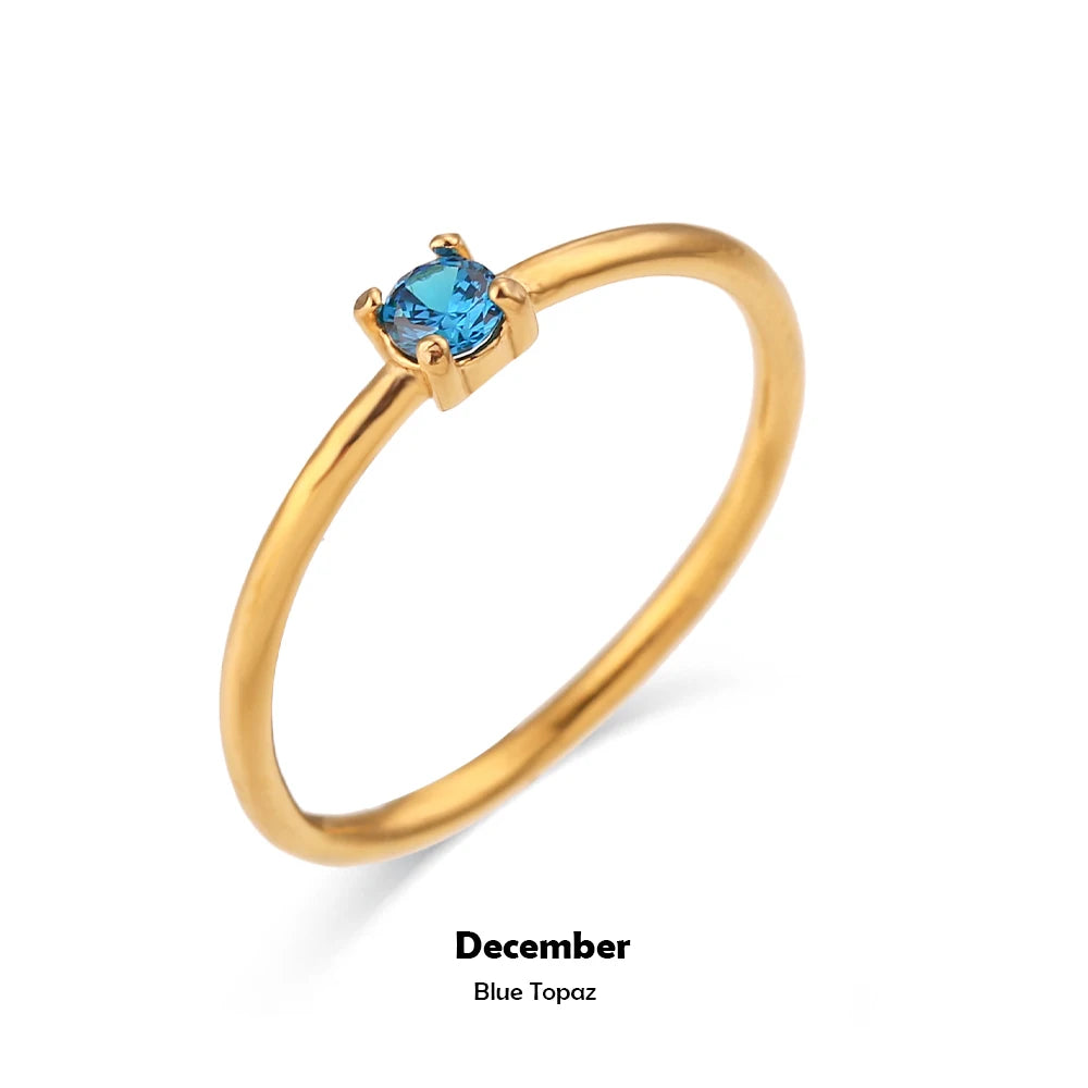 Birthstone Solitaire Ring