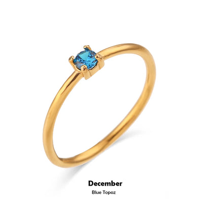 Birthstone Solitaire Ring